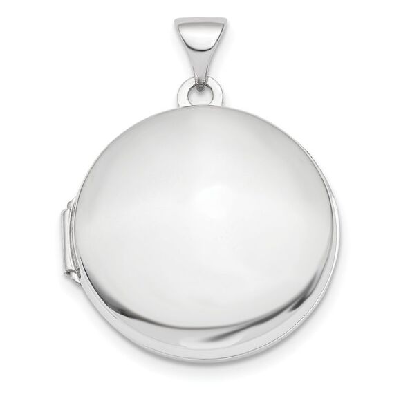 Kazi Luxury 14k White Gold Polished Domed 20mm Round Locket